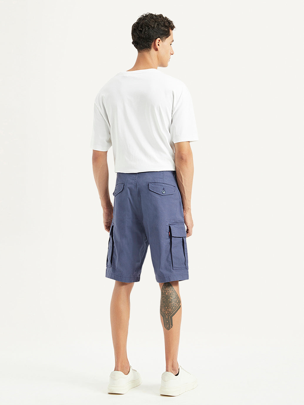 Men's Blue Cargo Fit Shorts