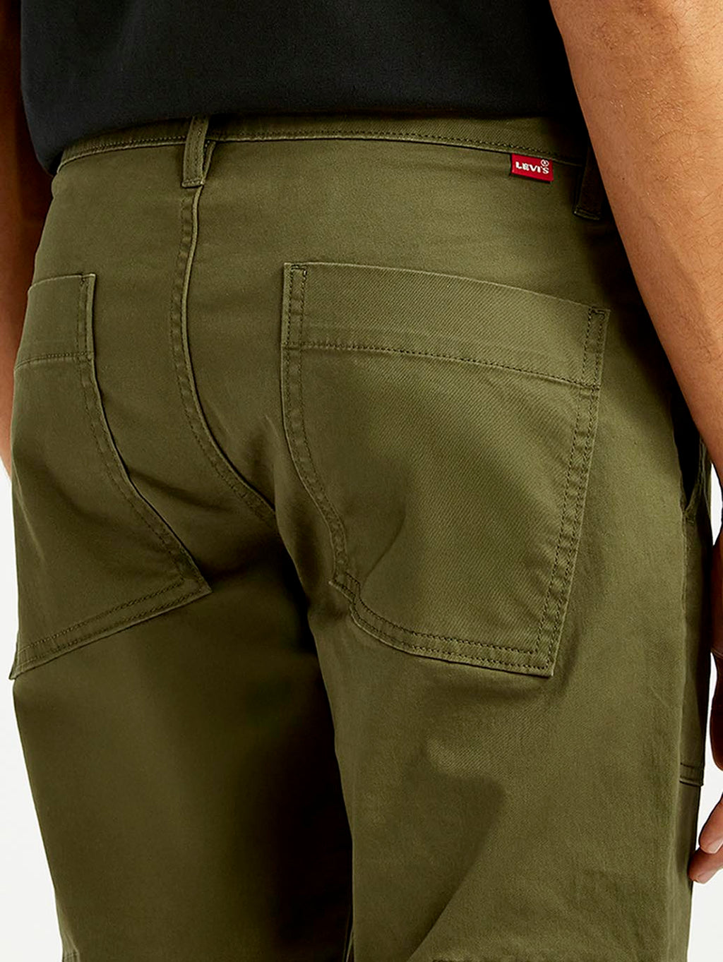 Men's Olive Green Slim Fit Cargo Trousers
