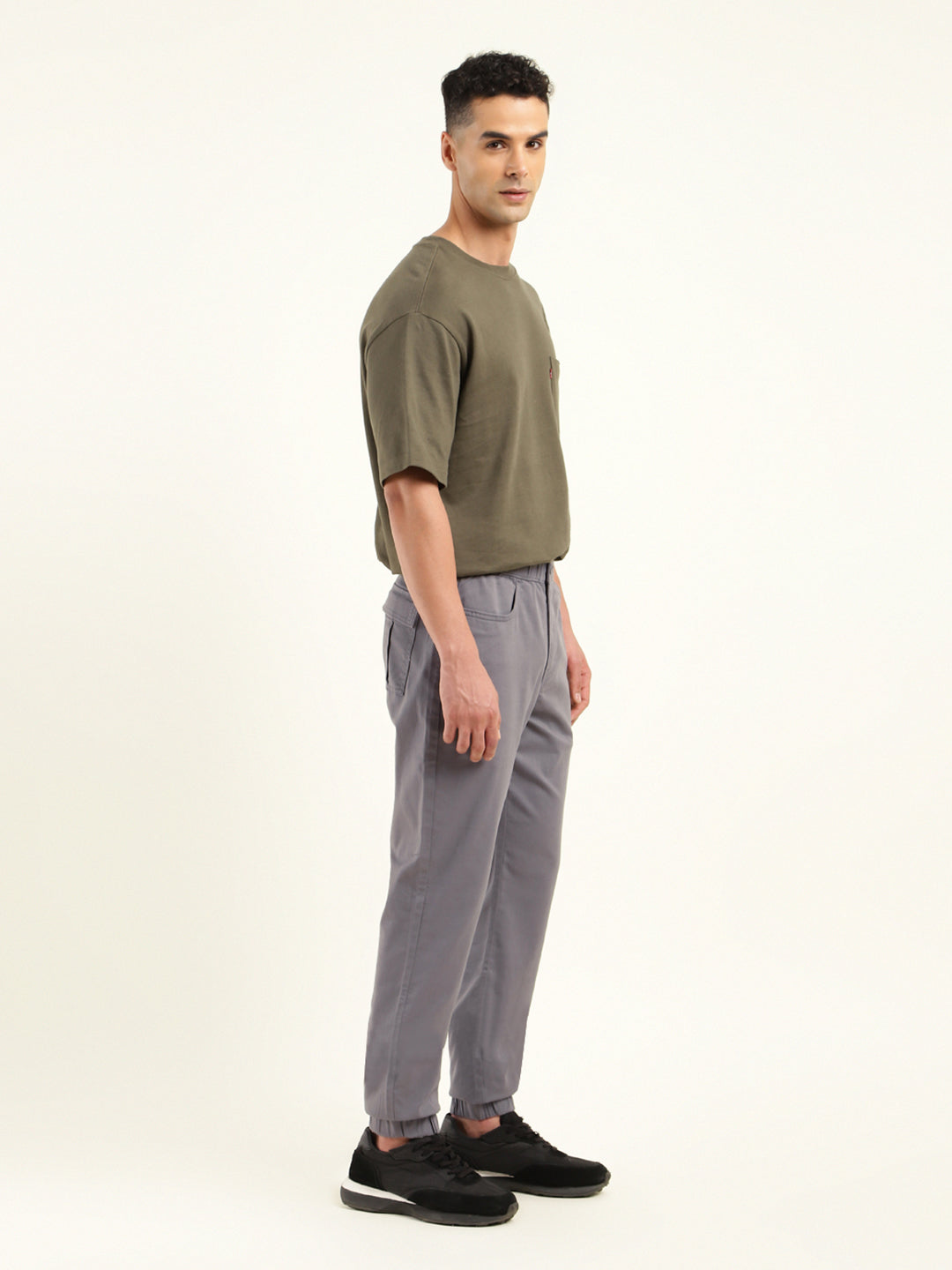 Men's Relaxed Fit Grey Jogger Cargos