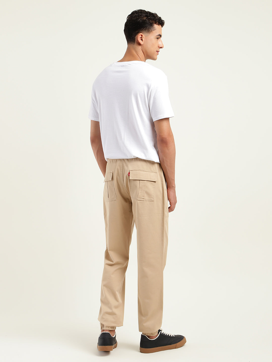 Men's Relaxed Fit Khaki Cargo Trousers