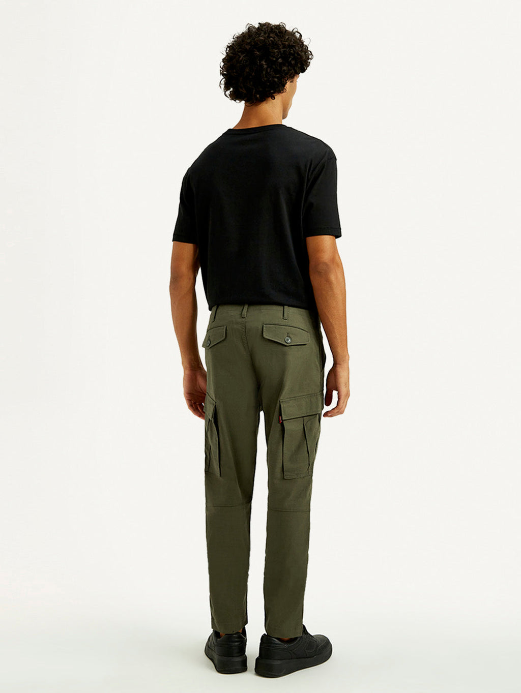 Men's Green Slim Fit Mid Rise Cargo Trousers