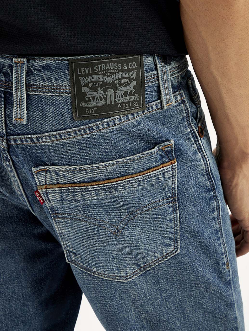 Men's 511 Blue Slim Fit Mid Rise Jeans