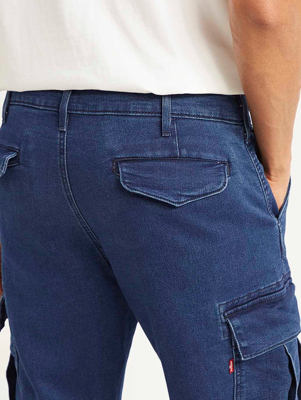 Men's Tapered Dark Blue Utility Cargo Jogger