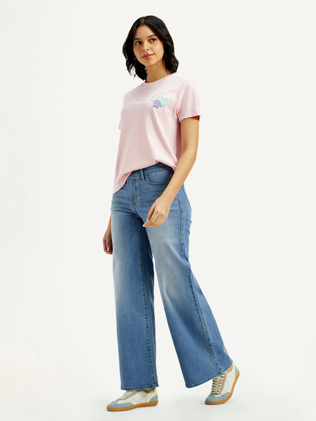 Women's 318 Med Indigo Flared Fit Mid Rise Jeans