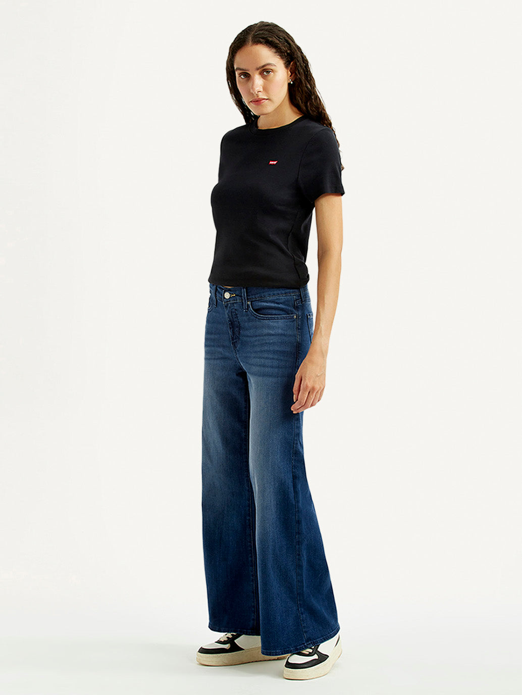 Women's 318 Blue Flared Mid Rise Jeans