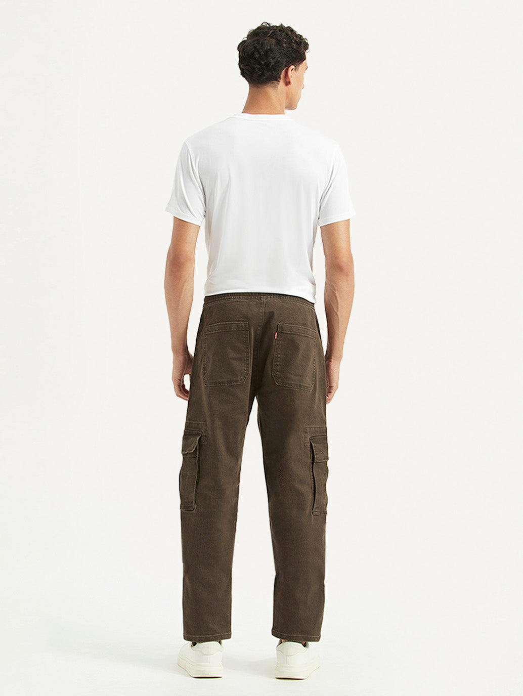 Men's Dark Brown Tapered Fit Cargo Trousers