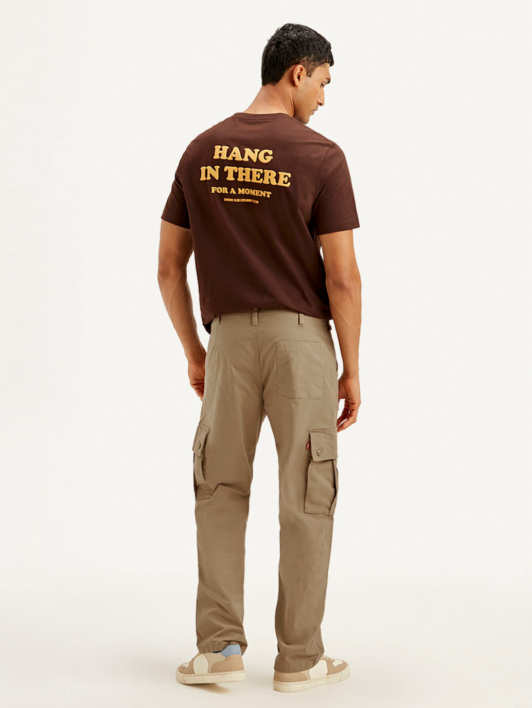 Men's Brown Loose Fit Cargo Trousers