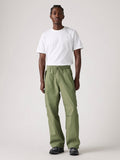 Men's Green Baggy Fit Mid Rise Cargo Trousers