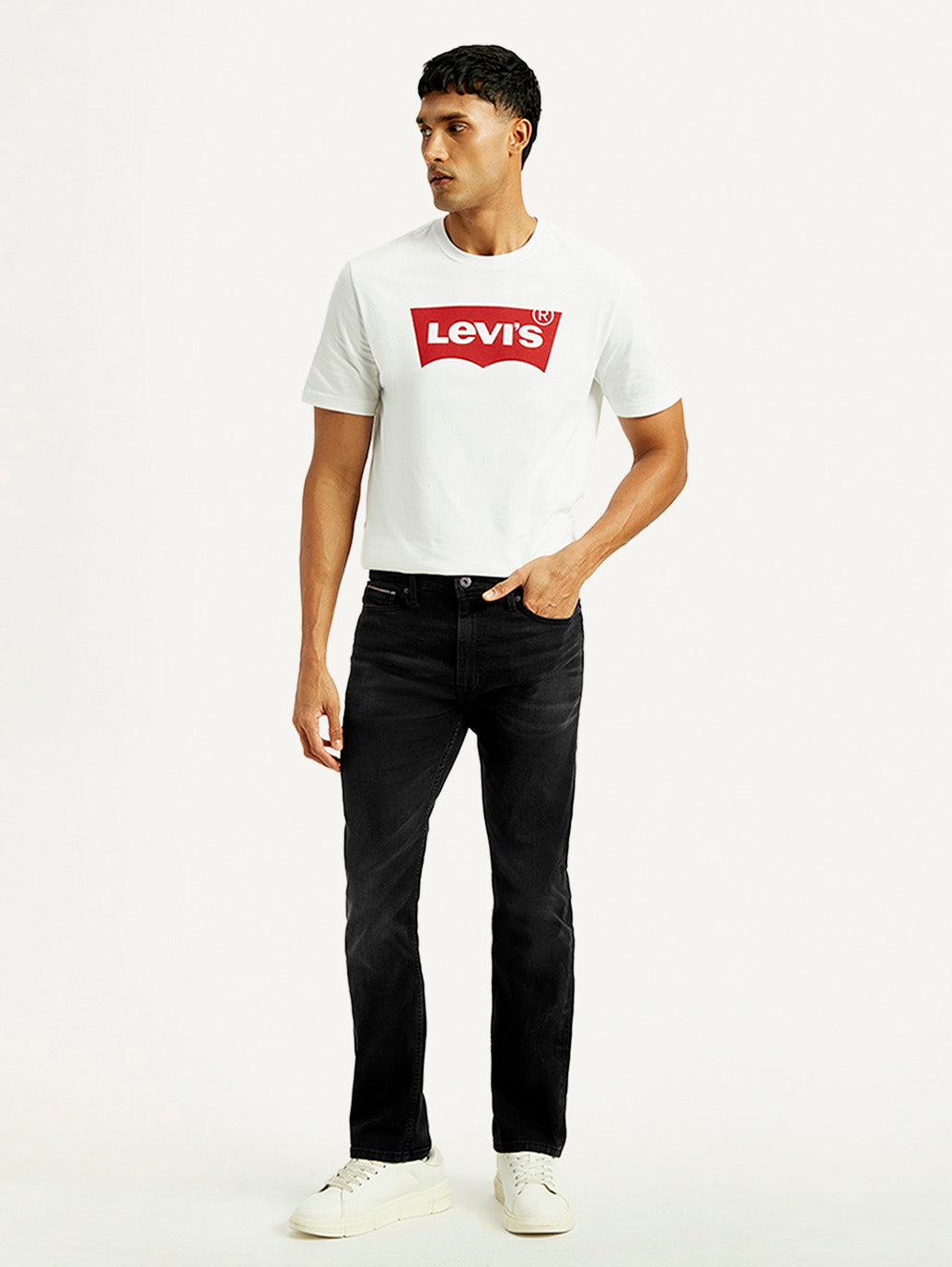 Men's 513 Black Slim Straight Fit Mid Rise Jeans