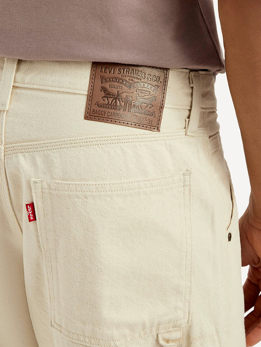 Men's 578 Cream Baggy Fit Mid Rise Carpenter Jeans