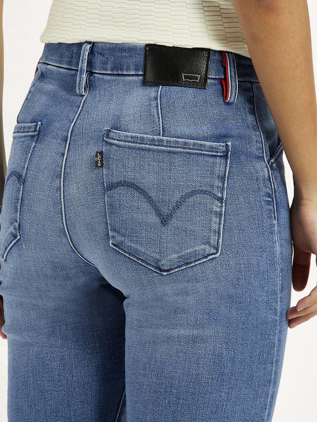 Women's Redloop Light Blue Wedgie Straight Fit Mid Rise Jeans