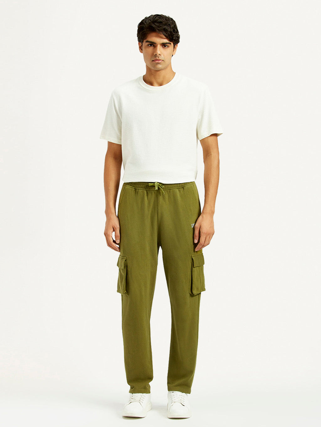 Men's Olive Green Relaxed Fit Cargo Trousers
