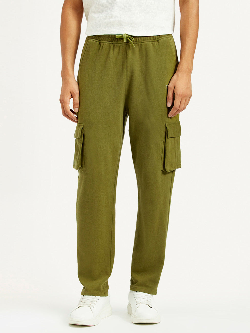Men's Olive Green Relaxed Fit Cargo Trousers