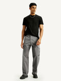 Men's Grey Baggy Fit Mid Rise Cargo Trousers