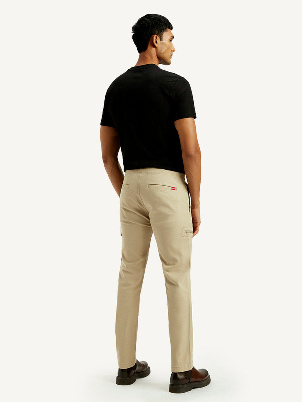 Men's 511 Beige Slim Fit Mid Rise Cargo Trousers