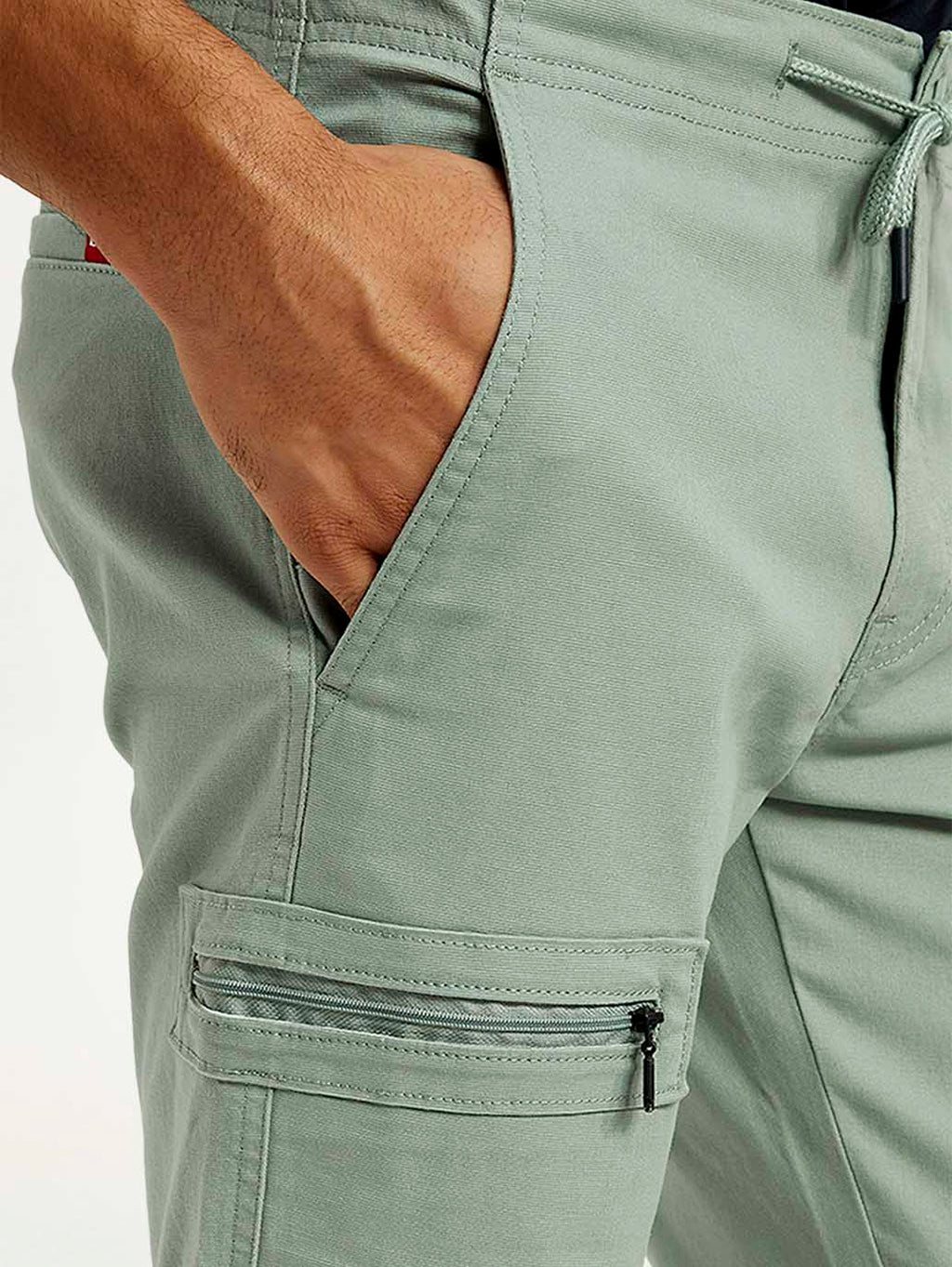 Men's 511 Green Slim Fit Mid Rise Cargo Trousers