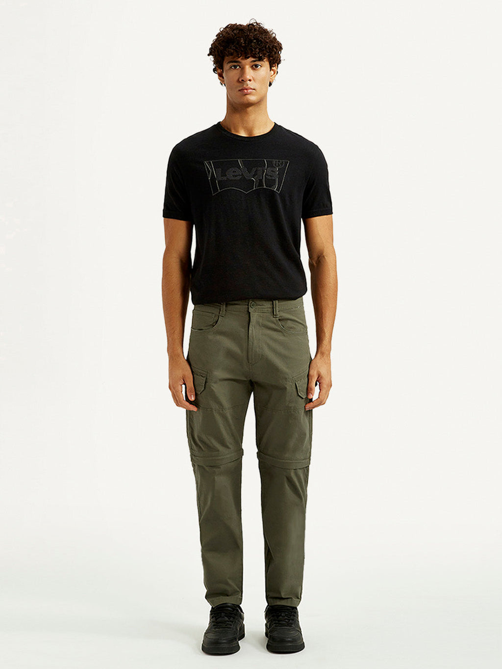Men's Olive Slim Fit Cargos