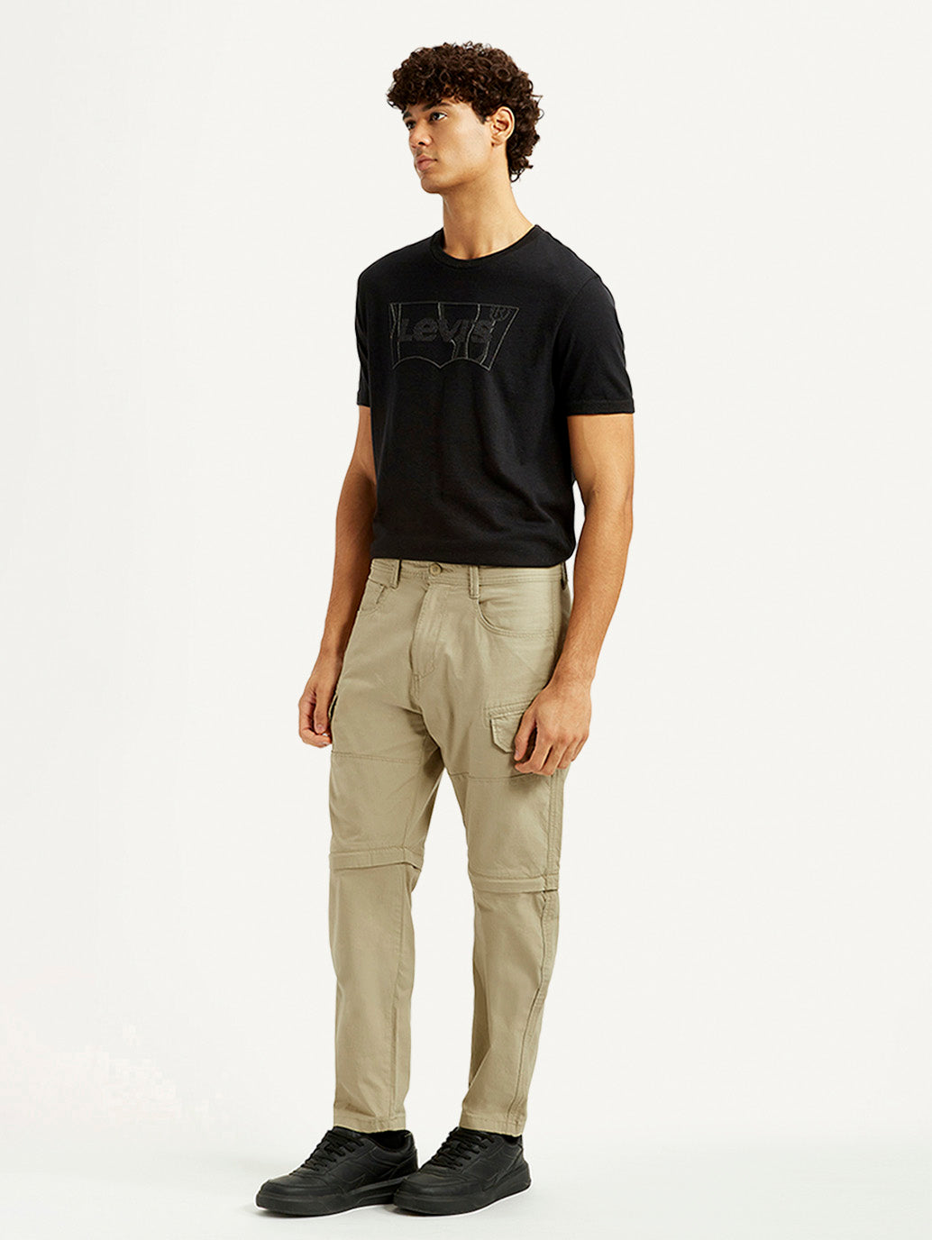 Men's Beige Slim Fit Cargos