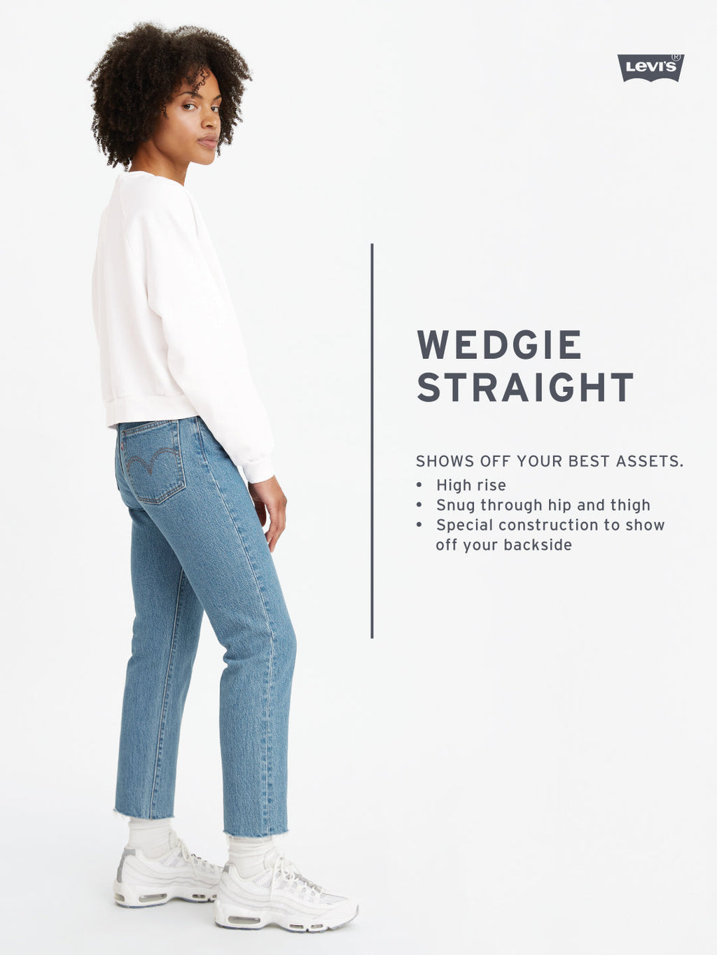 Women's Blue Wedgie Straight Fit High Rise Jeans