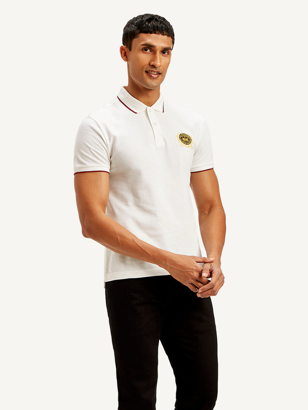 Men's Solid Slim Fit Polo T-shirt