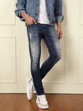 Acid Washed Tapered Fit Jeans