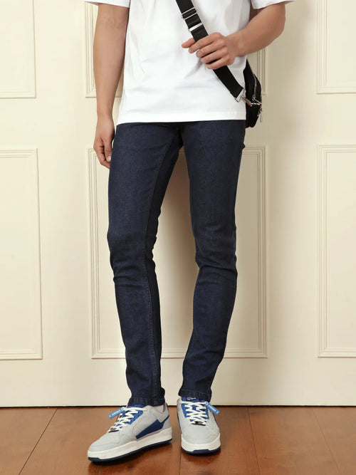 Casual Slim Tapered Jeans | Dark Blue