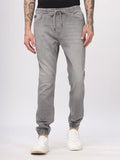 Grey Drawstring Denim Jogger