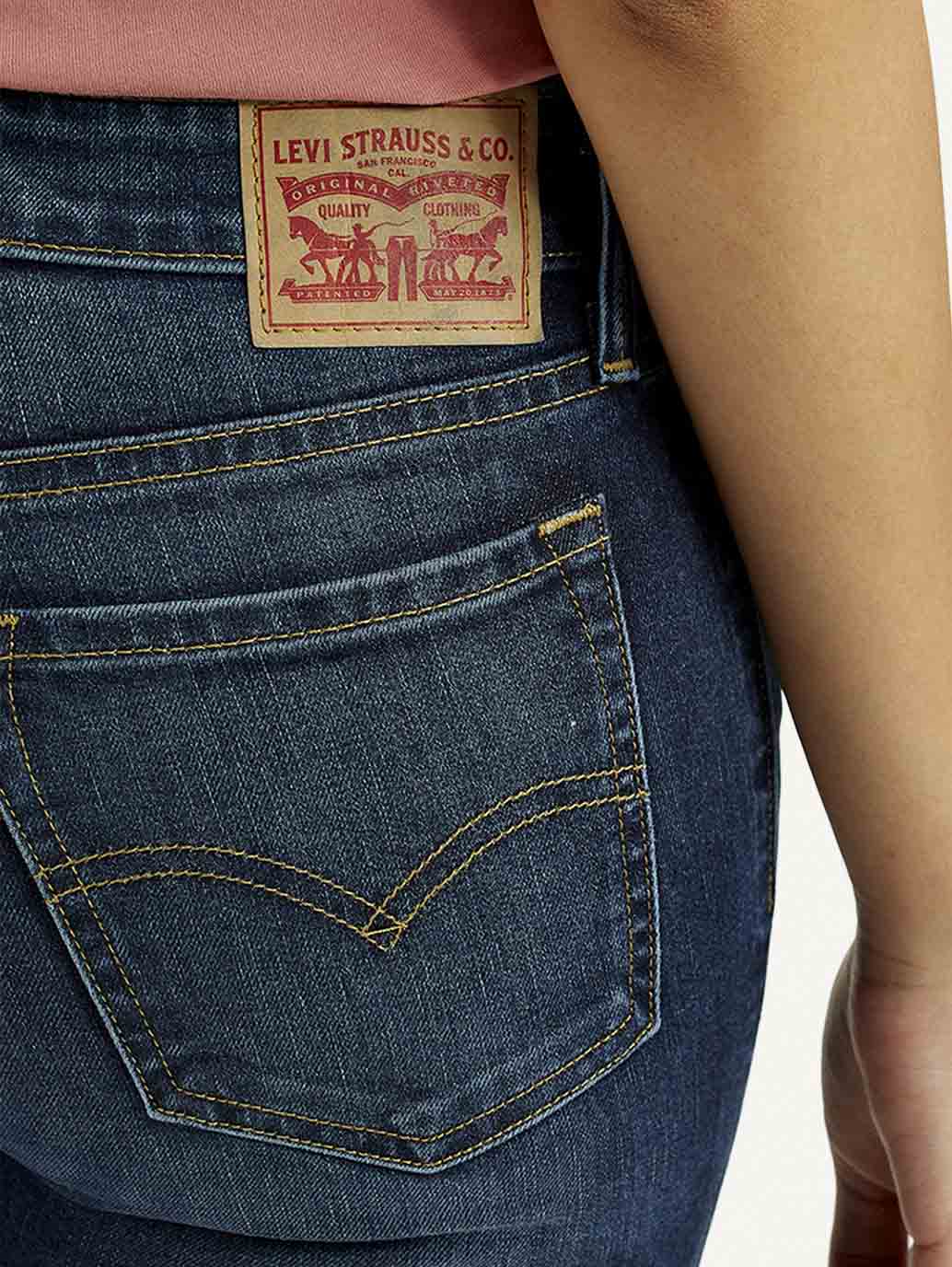 Women's 711 Dark Indigo Skinny Fit Mid Rise Jeans