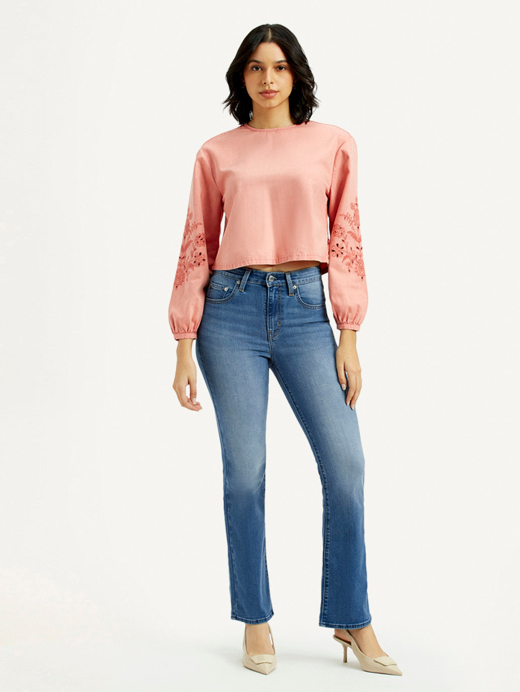 Women's 725 Med Indigo Flared Fit High Rise Jeans