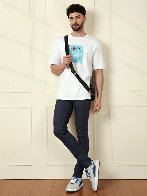 Casual Slim Tapered Jeans | Dark Blue