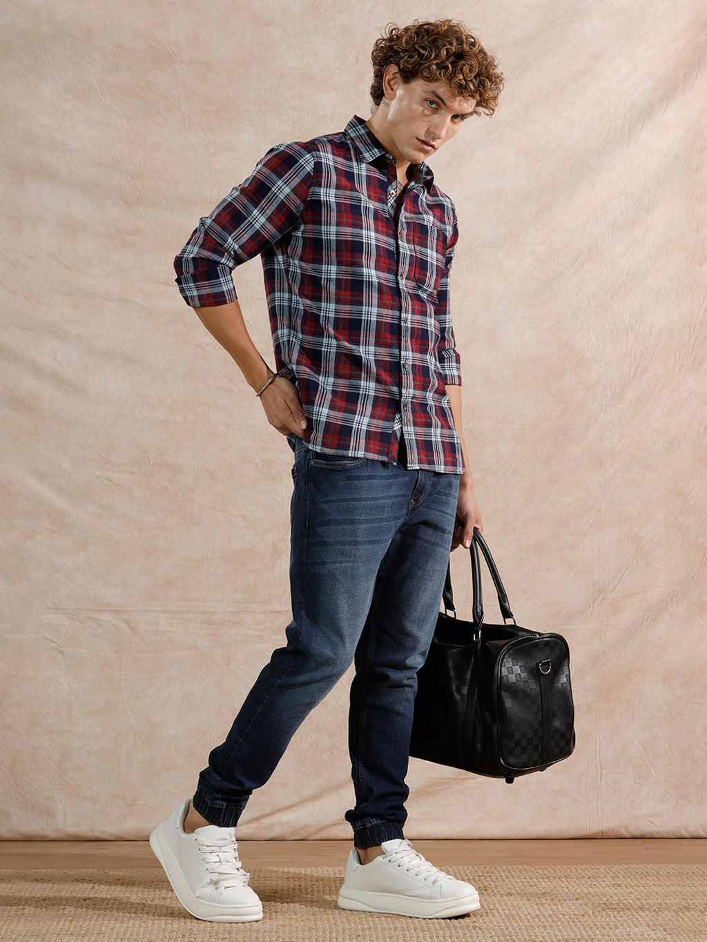 Casual Heavy Fade Jogger Fit Jeans | Dark Blue