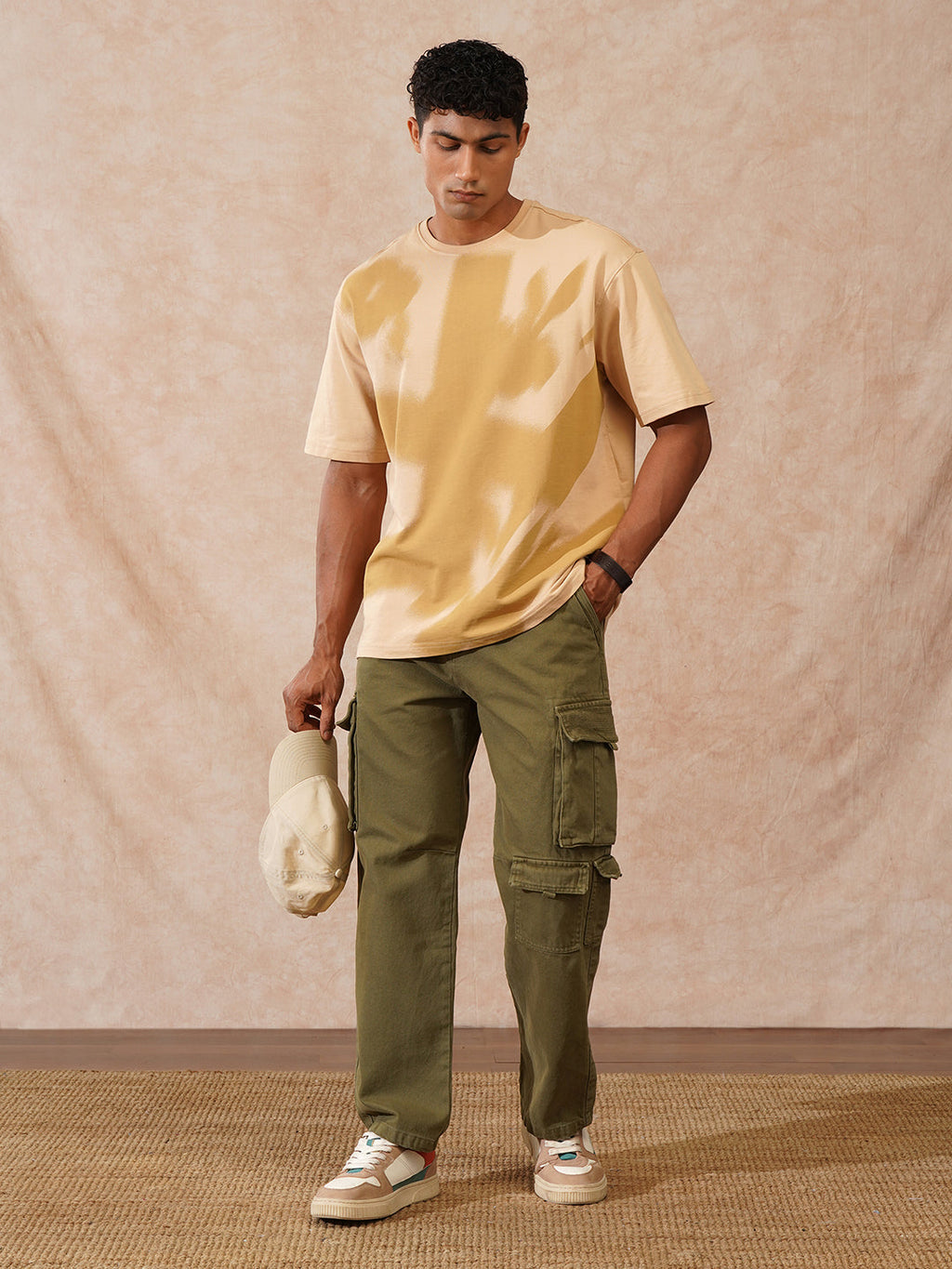Stacked Loose Fit Cargo Trouser | Olive