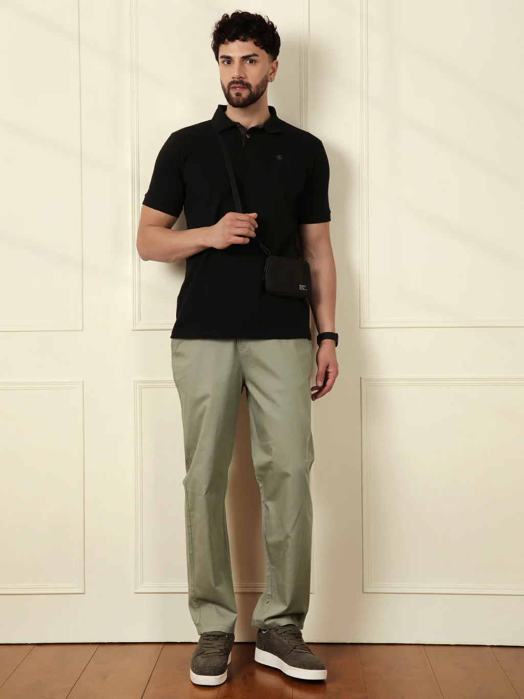 Loose Fit Linen Blend Trouser | Green