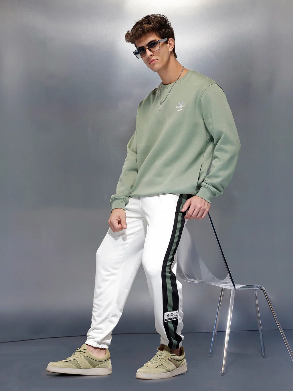 Contrast Triple-Stripe athliesure Joggers | Off White