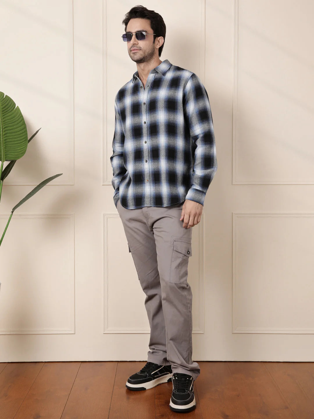 Peached Cotton Cargo Trouser | Grey