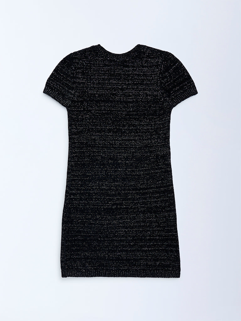 Y&F Kids Black Knitted Bodycon Dress