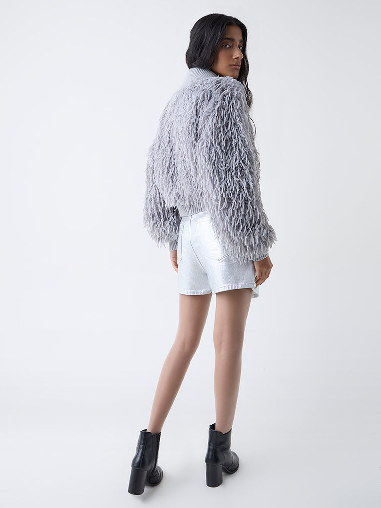 Nuon Grey Faux-Fur Jacket