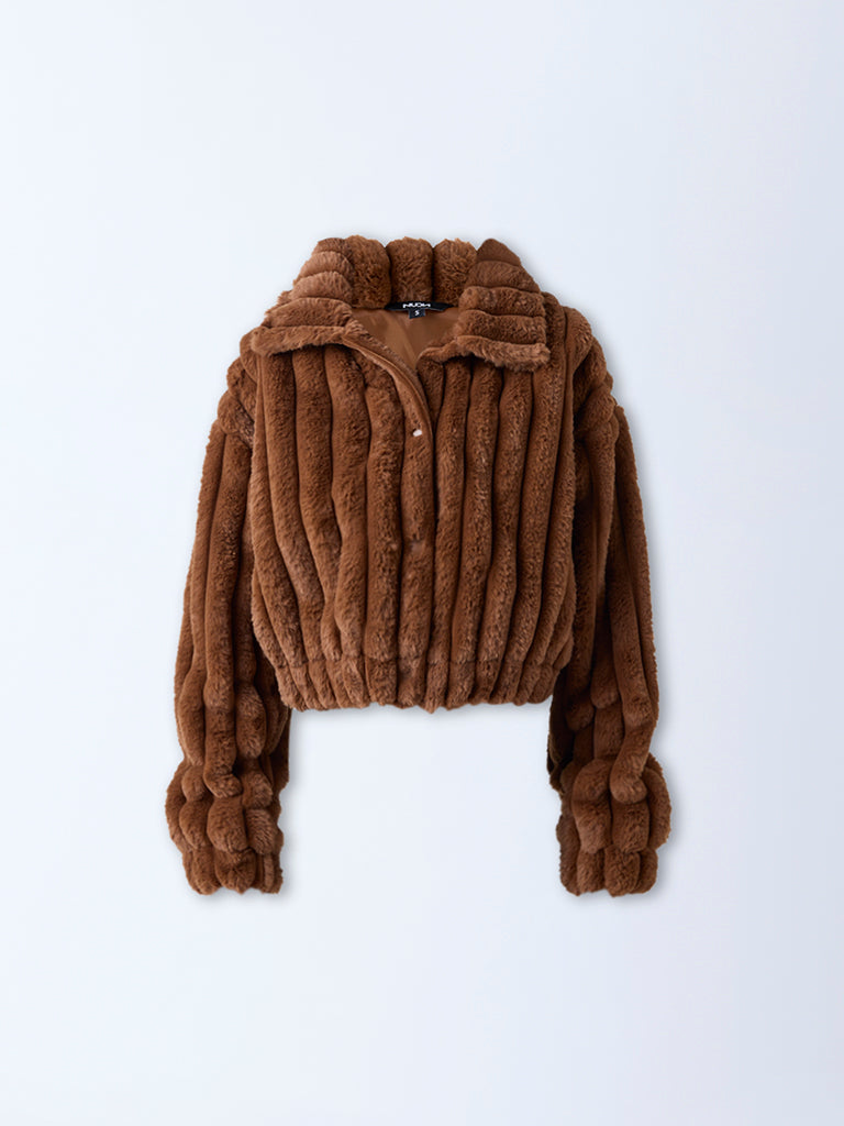 Nuon Brown Faux-Fur Jacket
