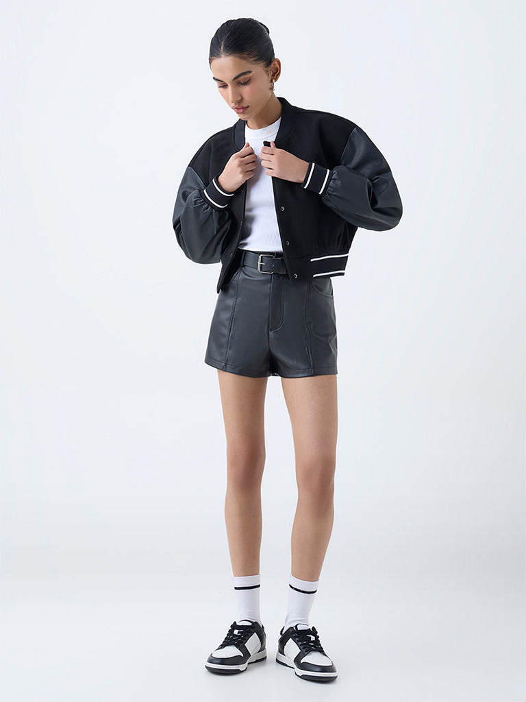 Nuon Black Faux Suede Jacket