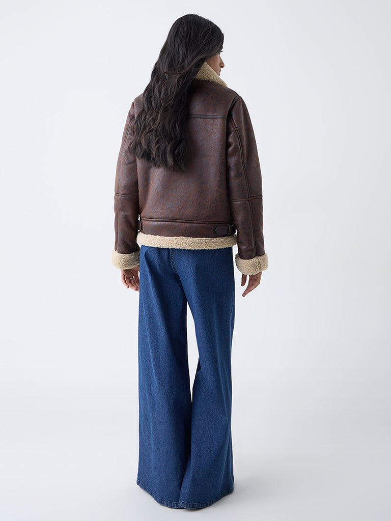 Nuon Brown Solid Jacket