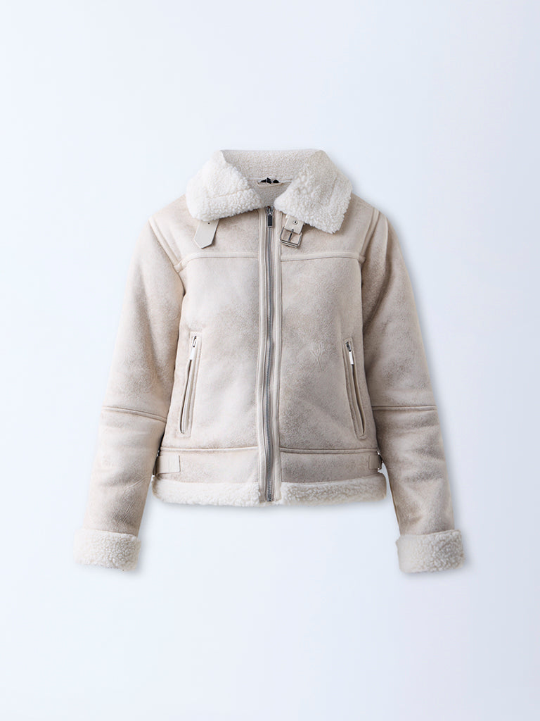 Nuon Off-White Solid Jacket