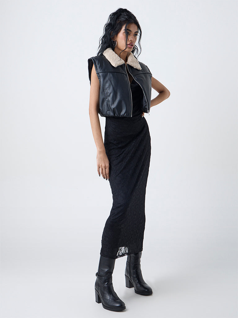 Nuon Black Faux Leather Jacket