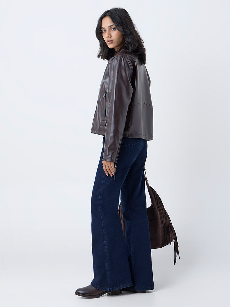 LOV Dark Brown Faux Leather Jacket