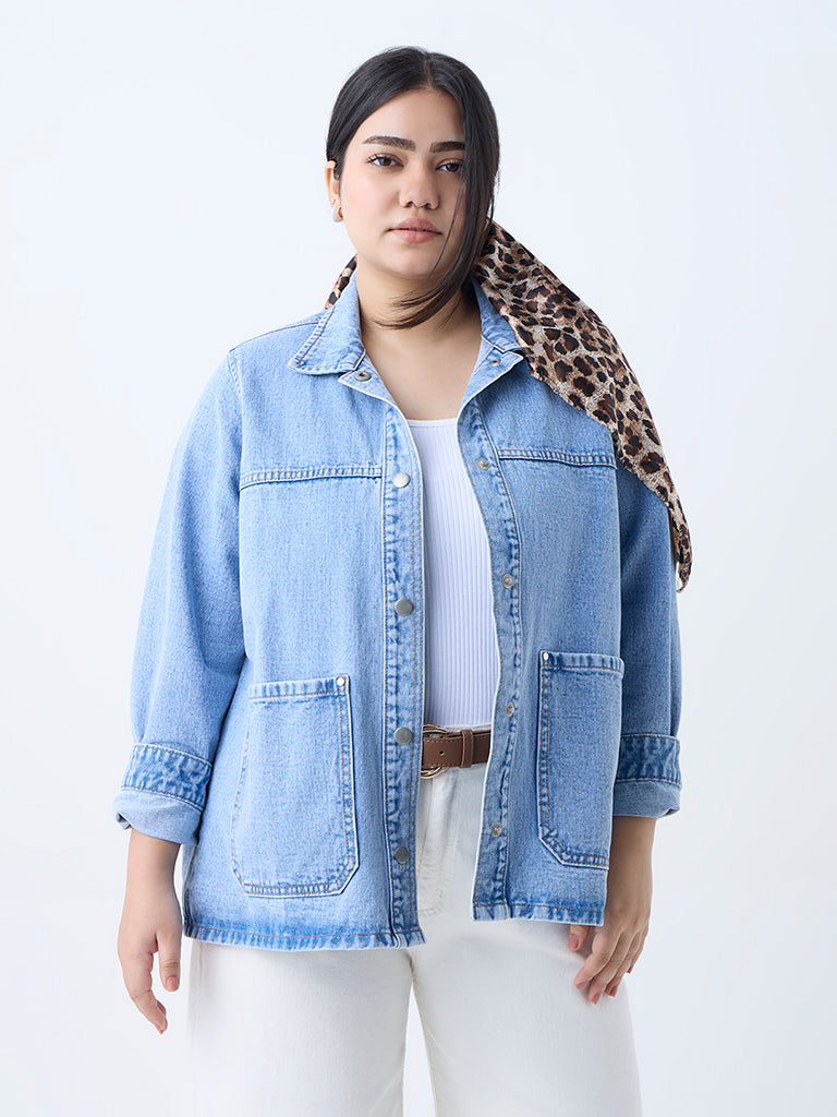 Gia Light Blue Washed Denim Jacket