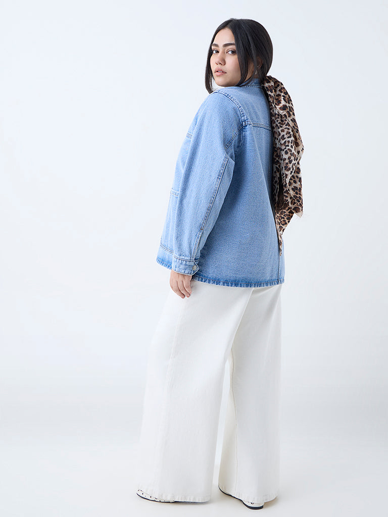 Gia Light Blue Washed Denim Jacket