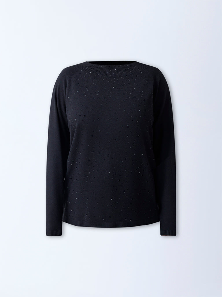 Gia Black Embellished Top