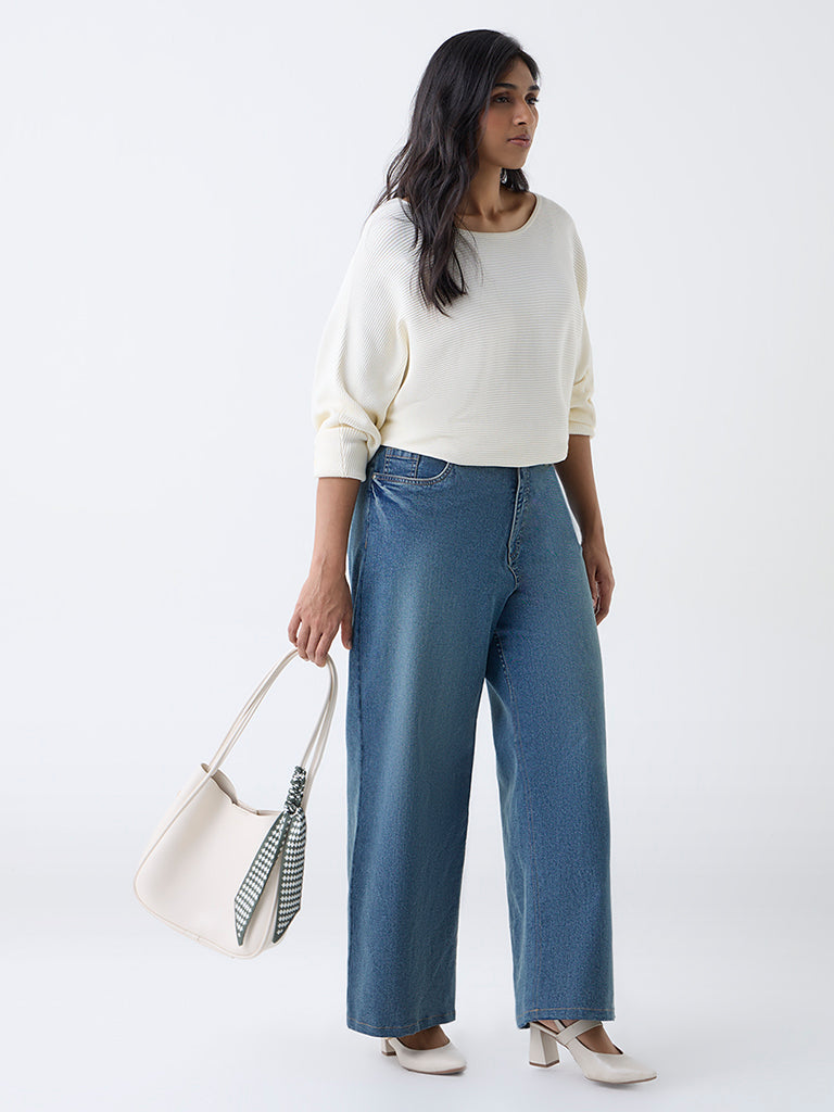 Gia Off-White Ribbed Sweater