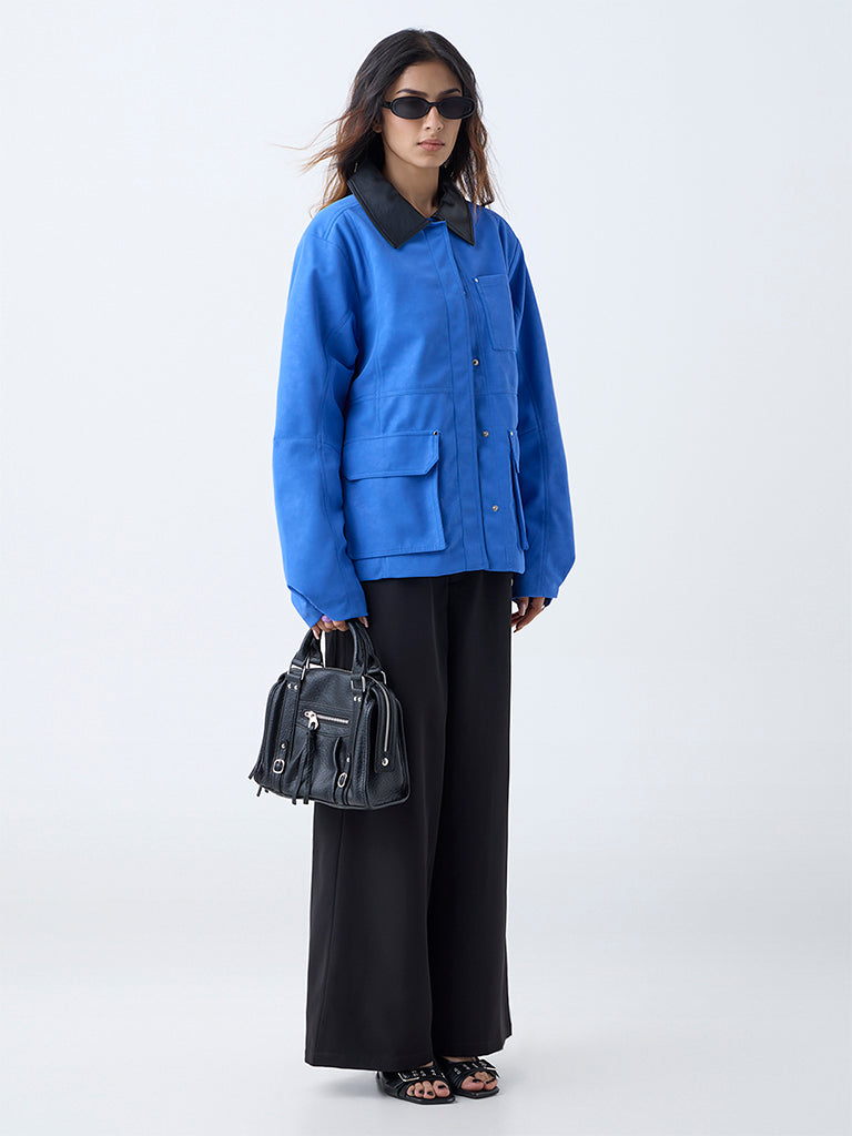 Nuon Blue Solid Jacket