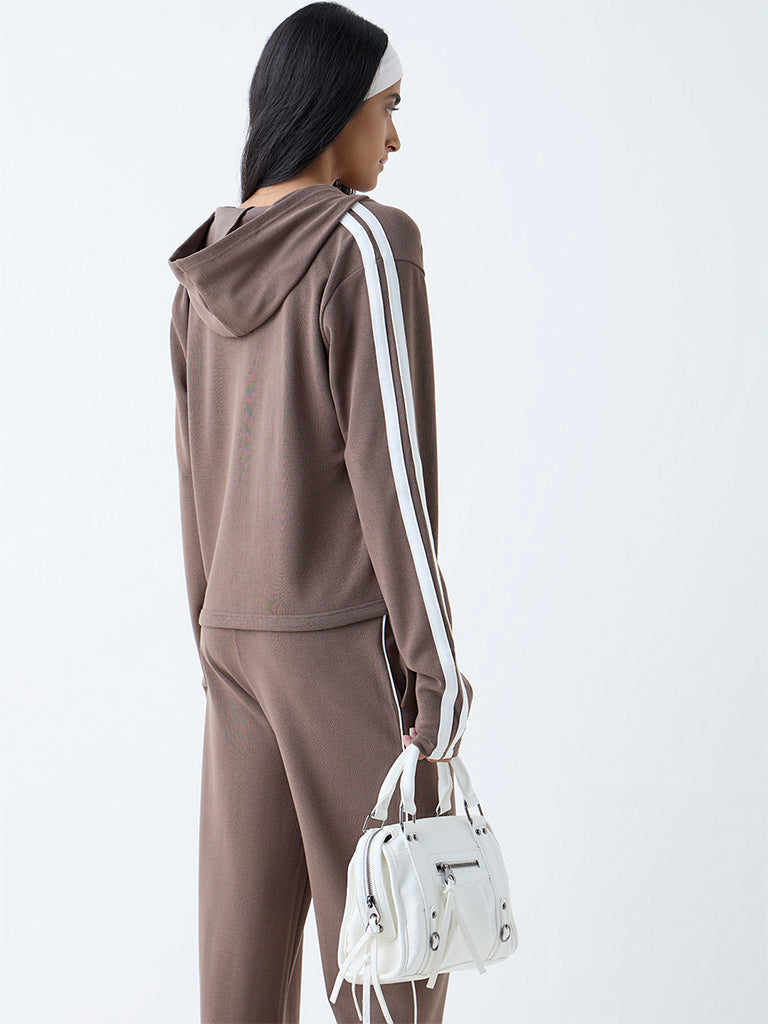 Studiofit Brown Typographic Jacket