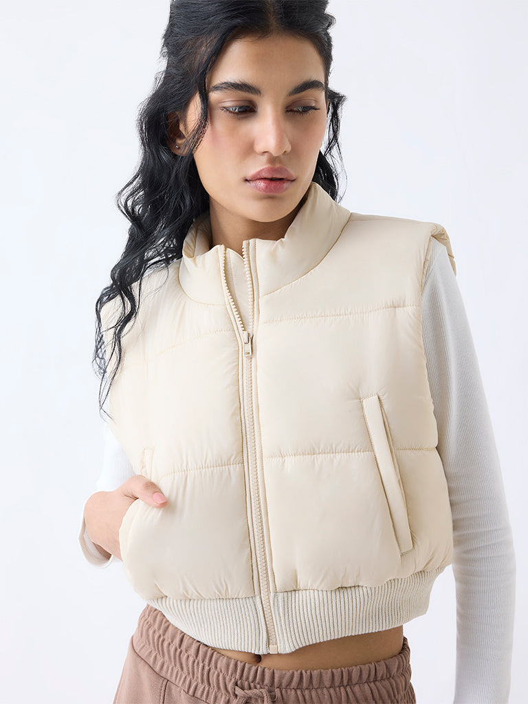 Studiofit Cream Puffer Jacket